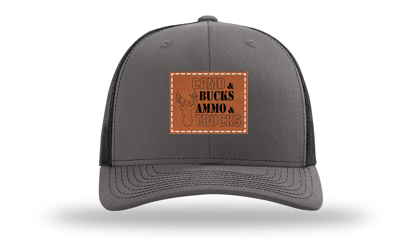 Camo and Bucks Leather Patch Richardson 112 Hat - Image 11