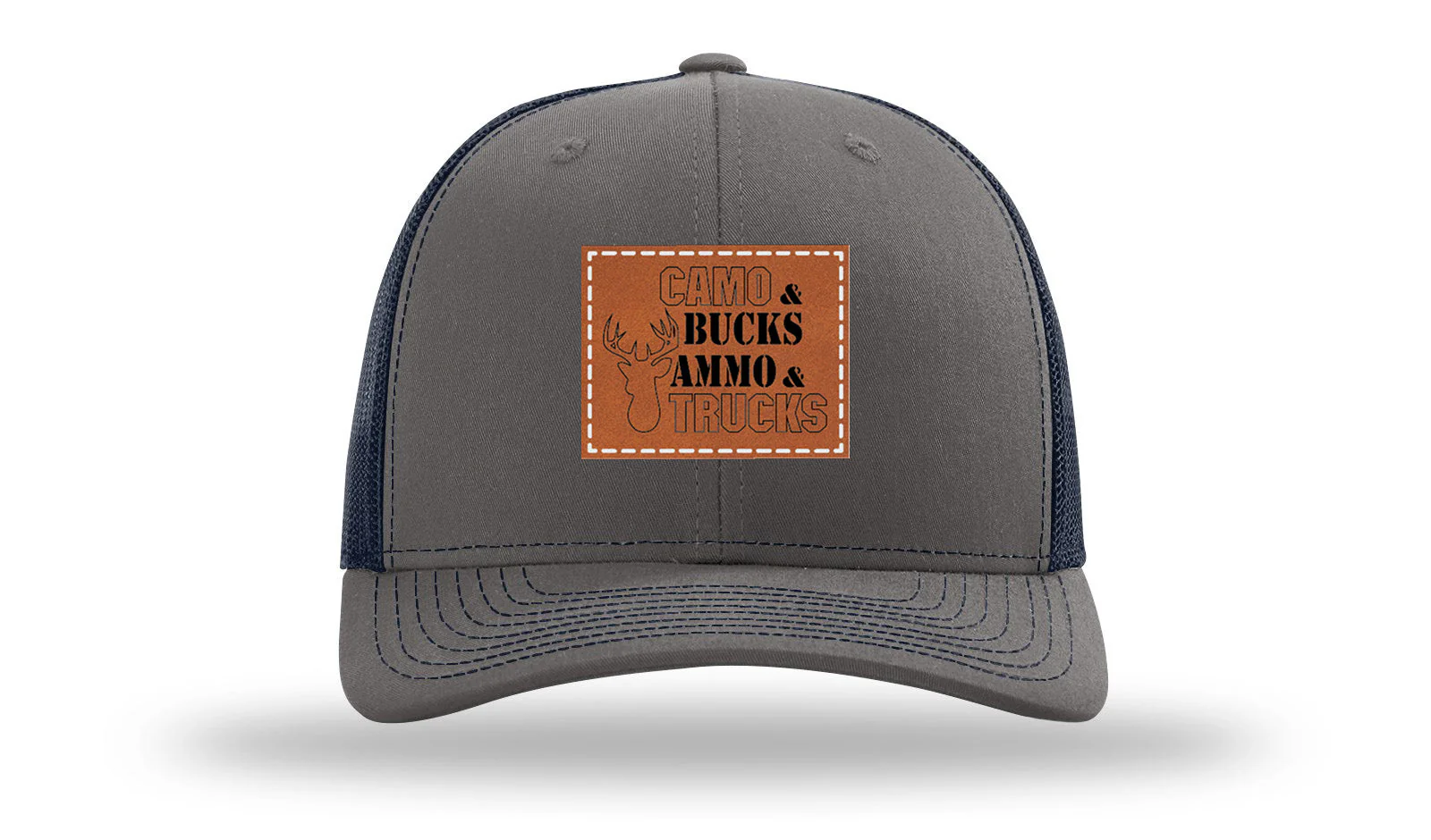Camo and Bucks Leather Patch Richardson 112 Hat - Image 13
