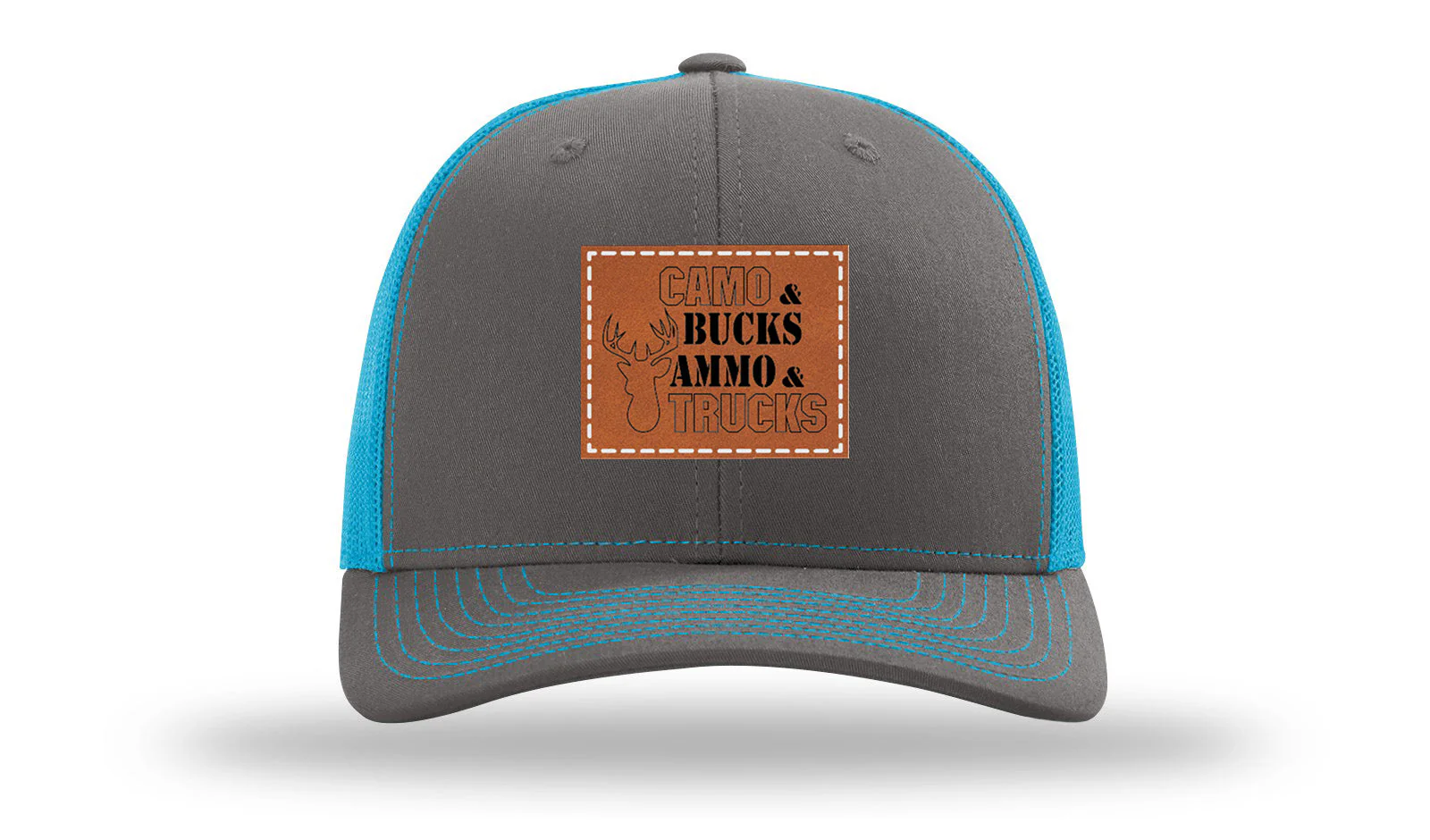 Camo and Bucks Leather Patch Richardson 112 Hat - Image 14