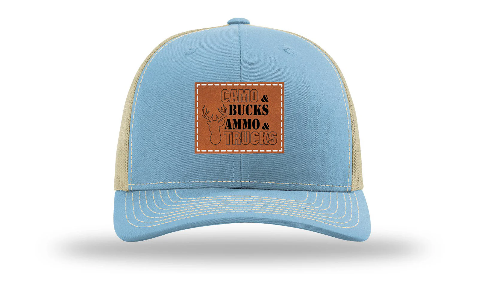 Camo and Bucks Leather Patch Richardson 112 Hat - Image 18