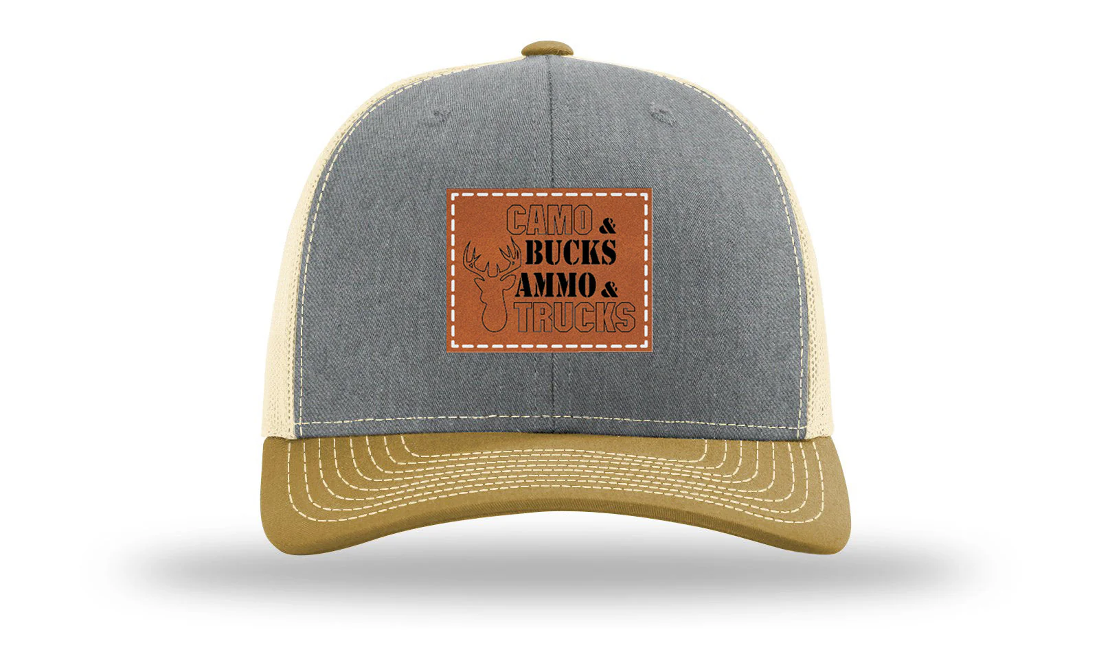 Camo and Bucks Leather Patch Richardson 112 Hat - Image 37