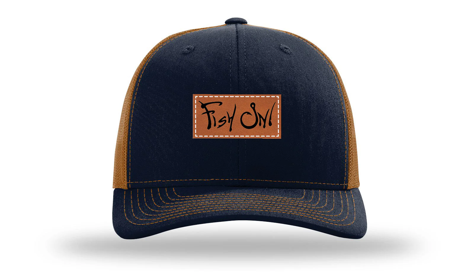 Fish On Leather Patch Richardson 112 Hat - Image 24