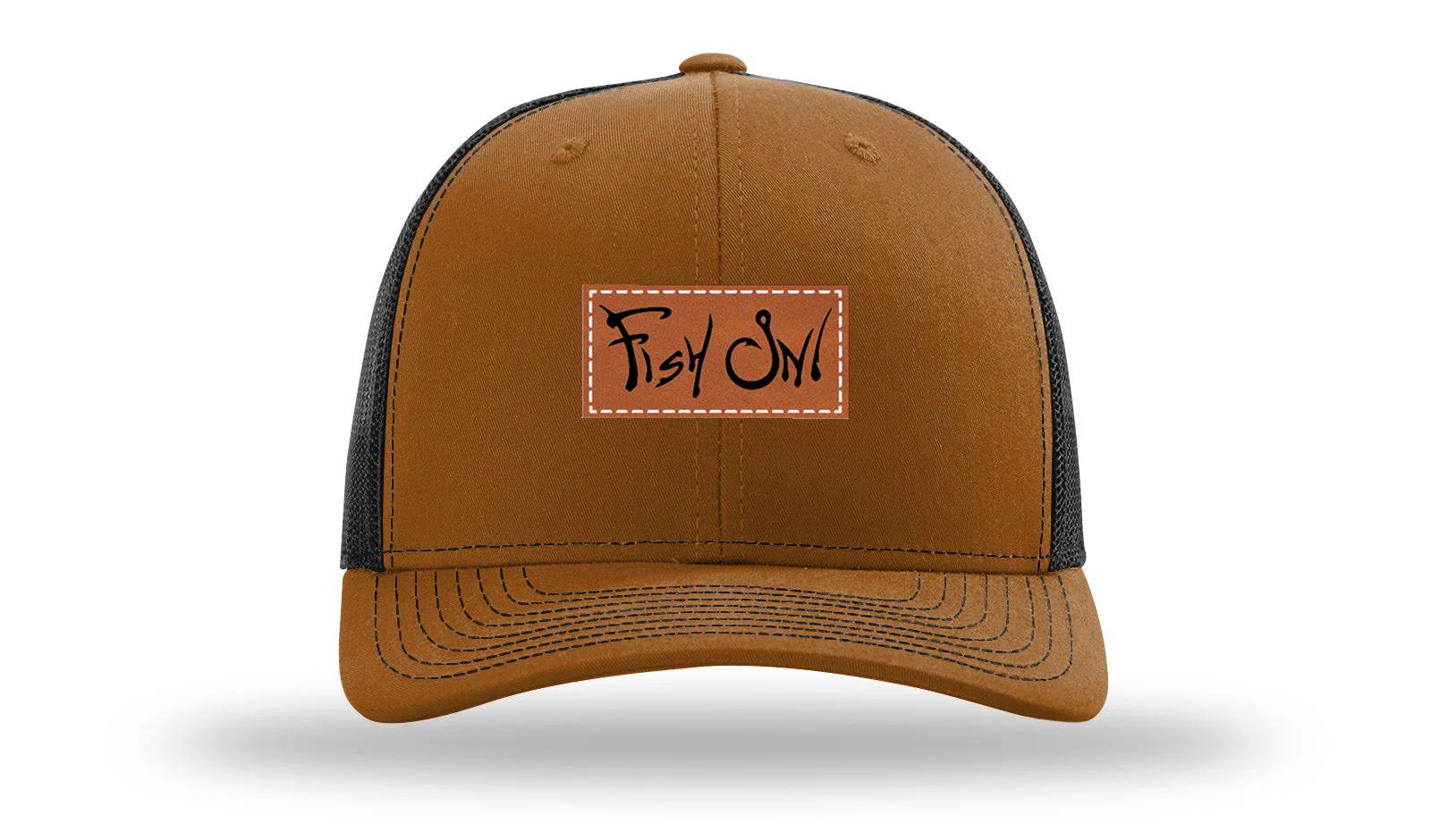 Fish On Leather Patch Richardson 112 Hat - Image 9