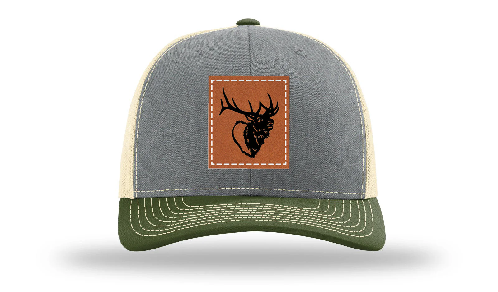 Elk Head Leather Patch Richardson 112 Hat - Image 38
