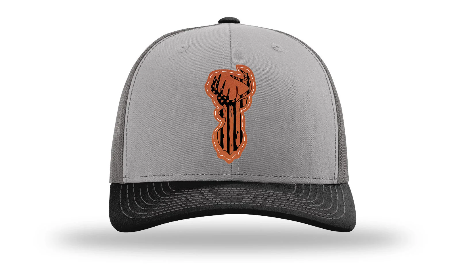 Distressed Flag Deer Leather Patch Richardson 112 Hat - Image 36