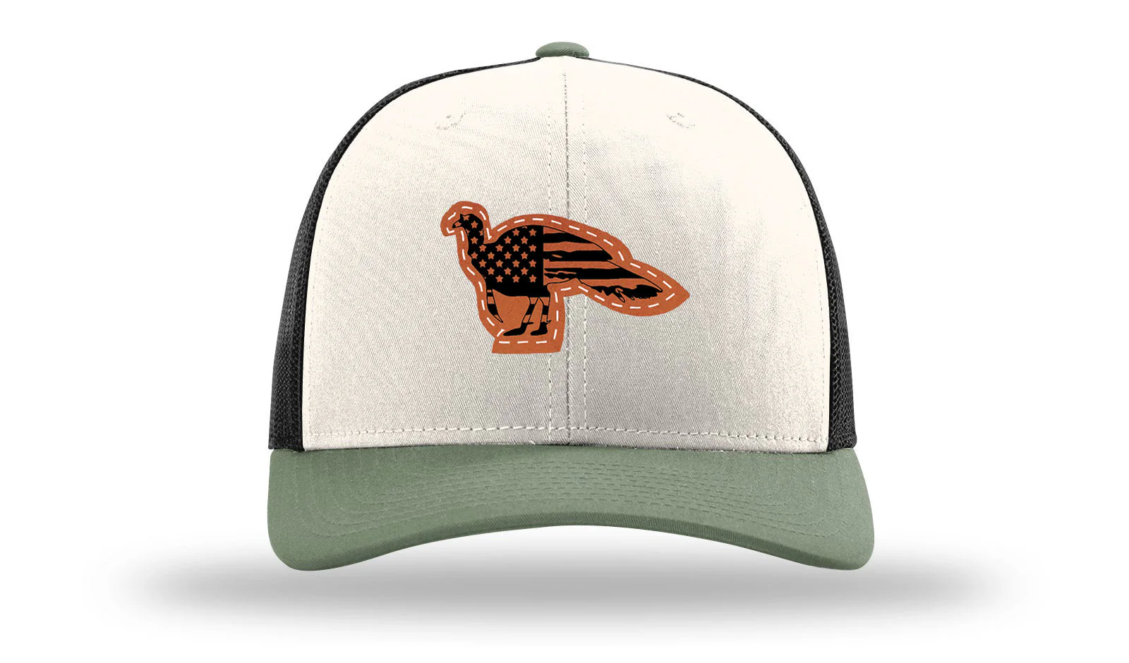 Distressed Flag Turkey Leather Patch Richardson 112 Hat - Image 35