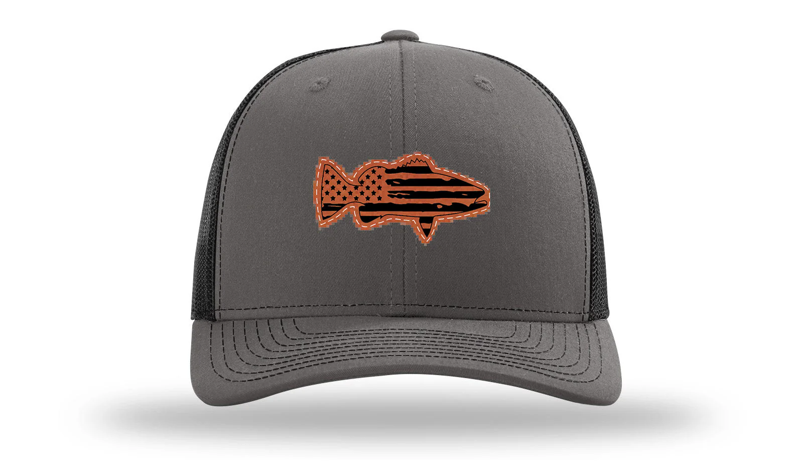 Distressed Flag Bass Leather Patch Richardson 112 Hat - Image 11