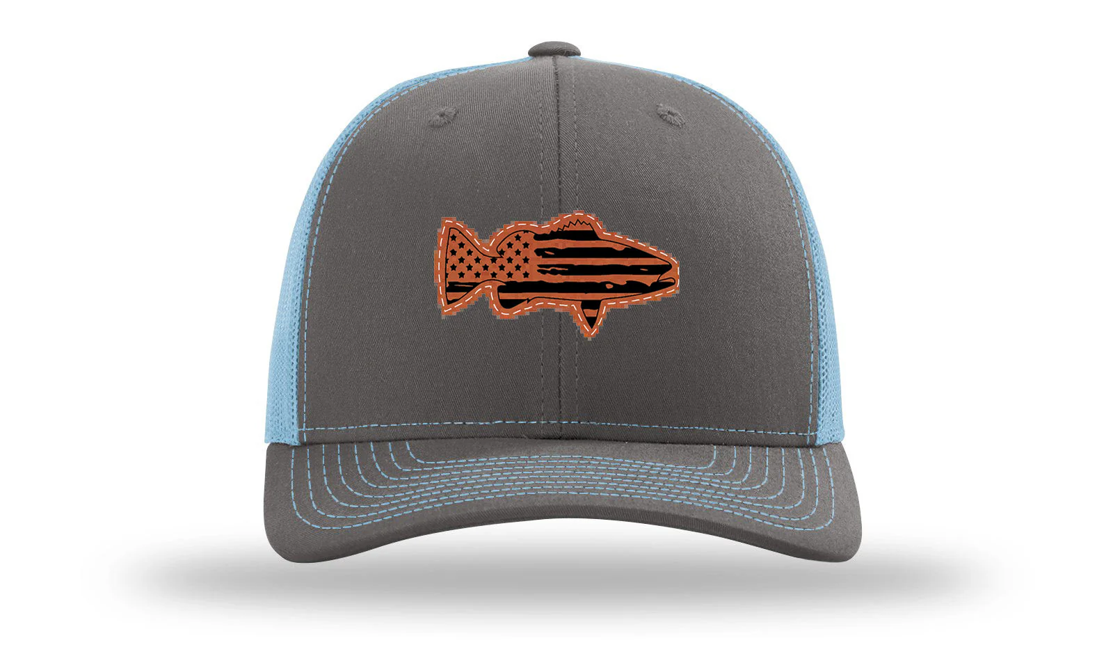 Distressed Flag Bass Leather Patch Richardson 112 Hat - Image 12