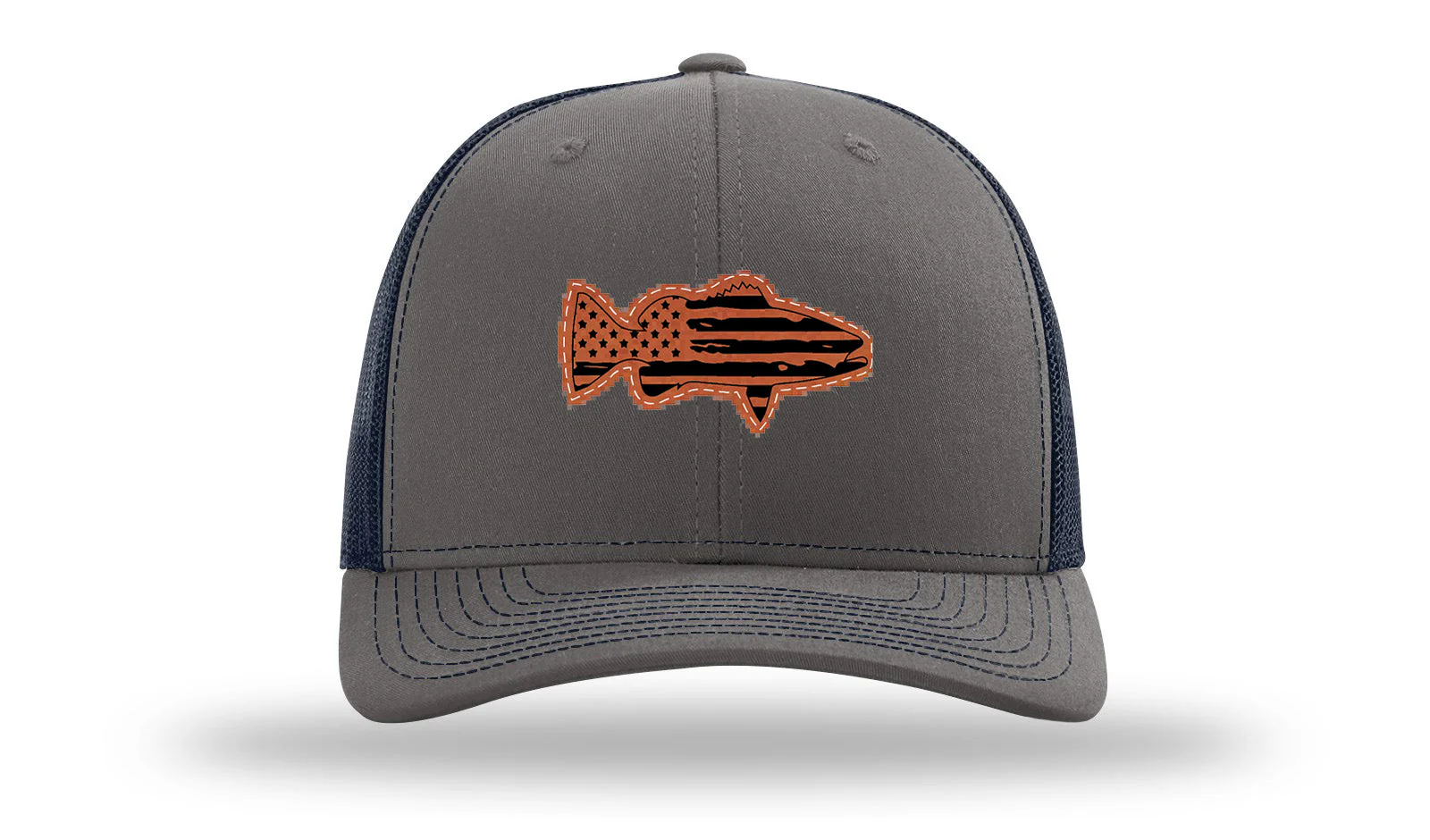 Distressed Flag Bass Leather Patch Richardson 112 Hat - Image 13