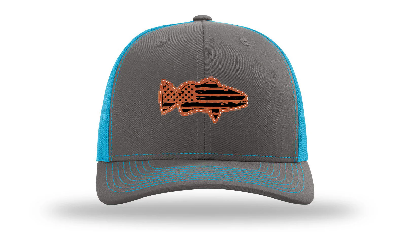 Distressed Flag Bass Leather Patch Richardson 112 Hat - Image 14