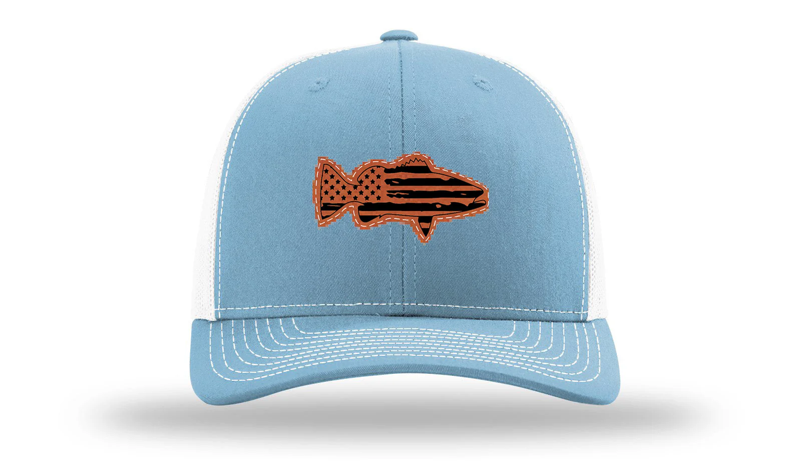 Distressed Flag Bass Leather Patch Richardson 112 Hat - Image 19