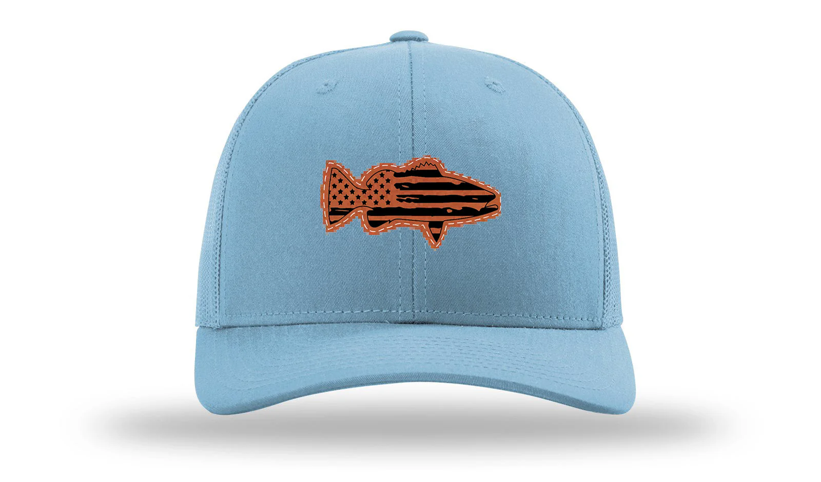 Distressed Flag Bass Leather Patch Richardson 112 Hat - Image 2