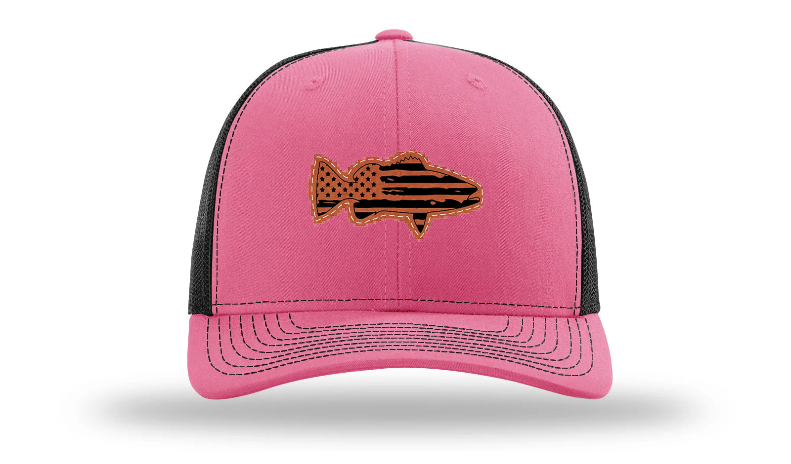 Distressed Flag Bass Leather Patch Richardson 112 Hat - Image 22