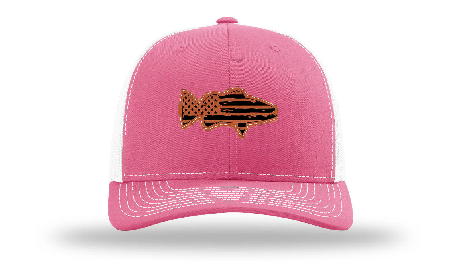 Distressed Flag Bass Leather Patch Richardson 112 Hat - Image 23