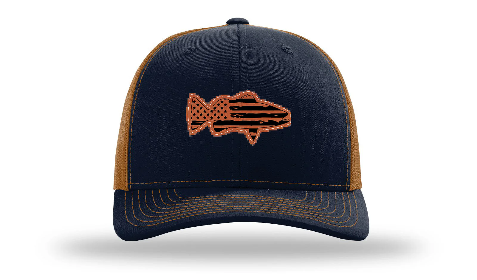 Distressed Flag Bass Leather Patch Richardson 112 Hat - Image 26