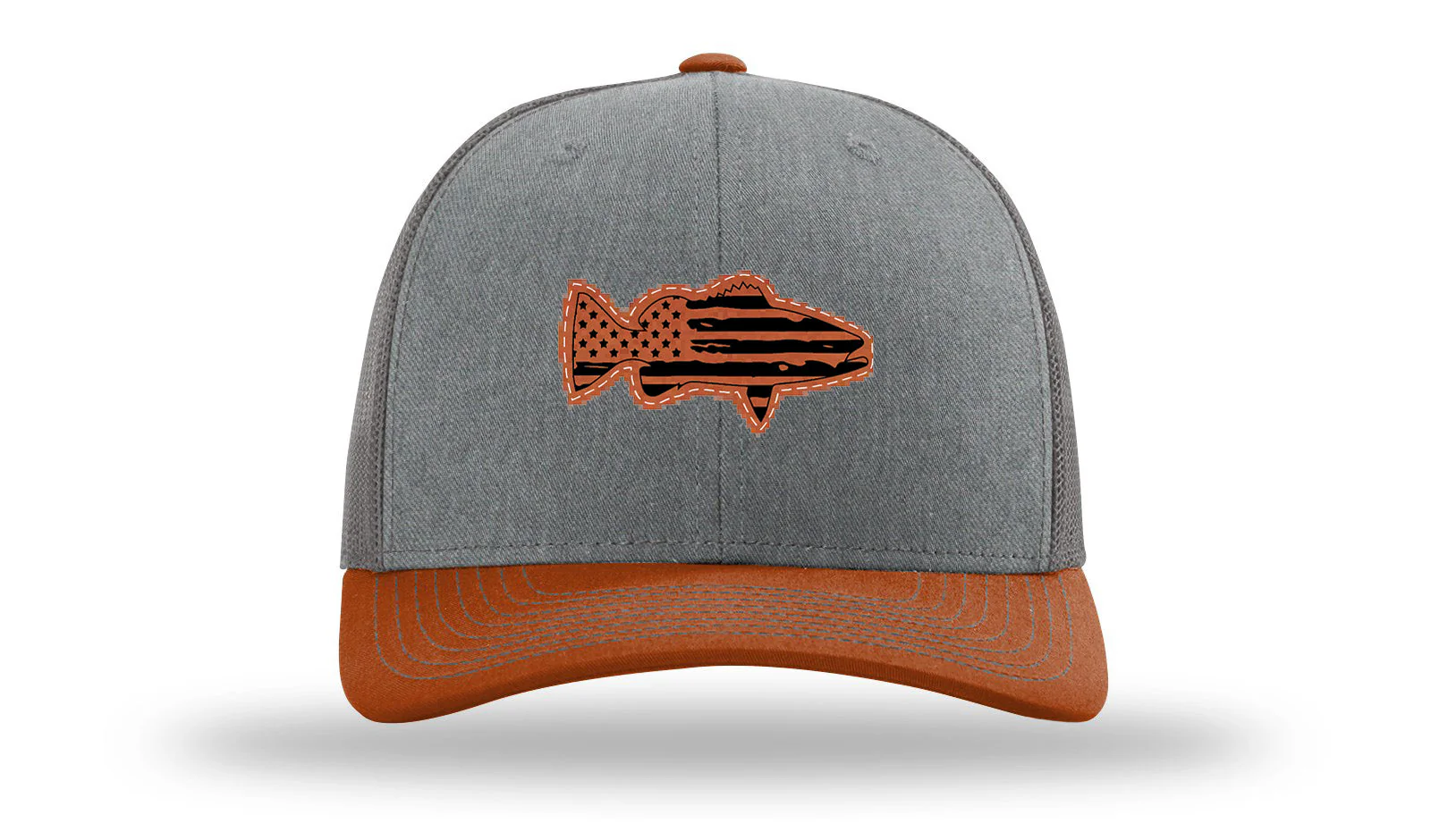 Distressed Flag Bass Leather Patch Richardson 112 Hat - Image 39