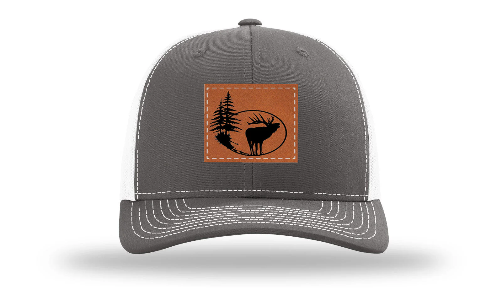 Elk In Trees Leather Patch Richardson 112 Hat - Image 16
