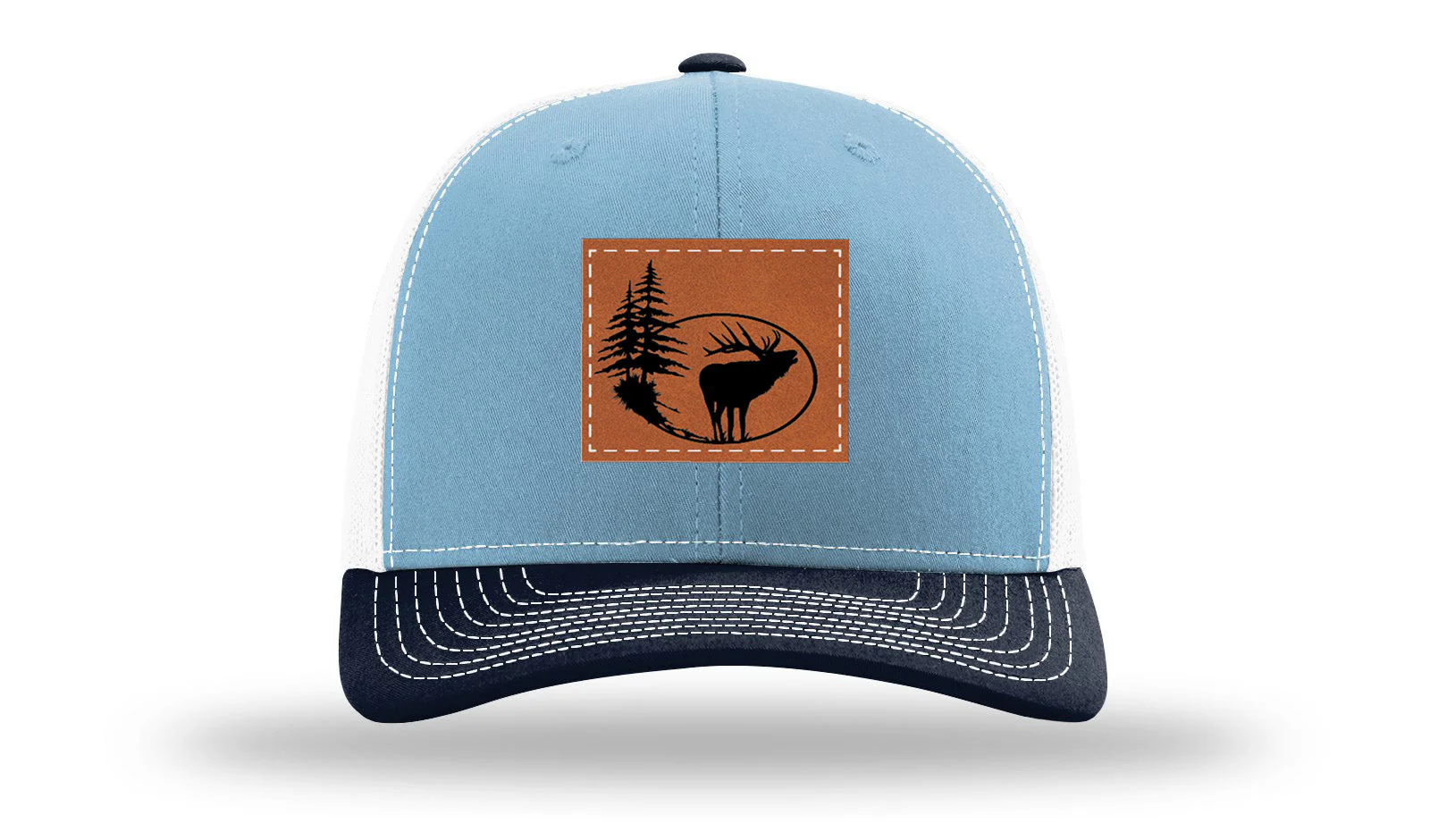Elk In Trees Leather Patch Richardson 112 Hat - Image 34