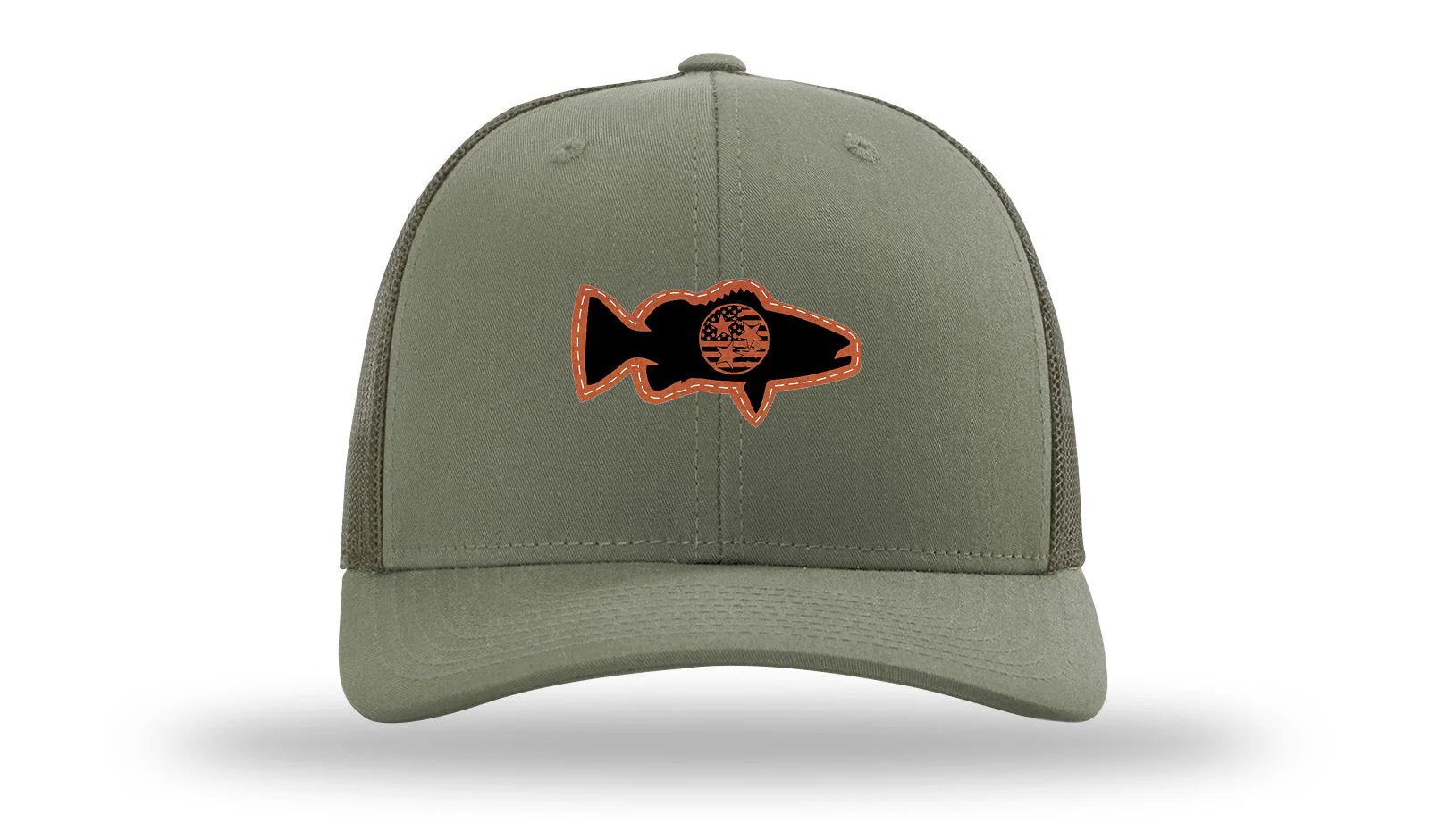 Tristar Flag Bass Leather Patch Richardson 112 Hat - Image 3