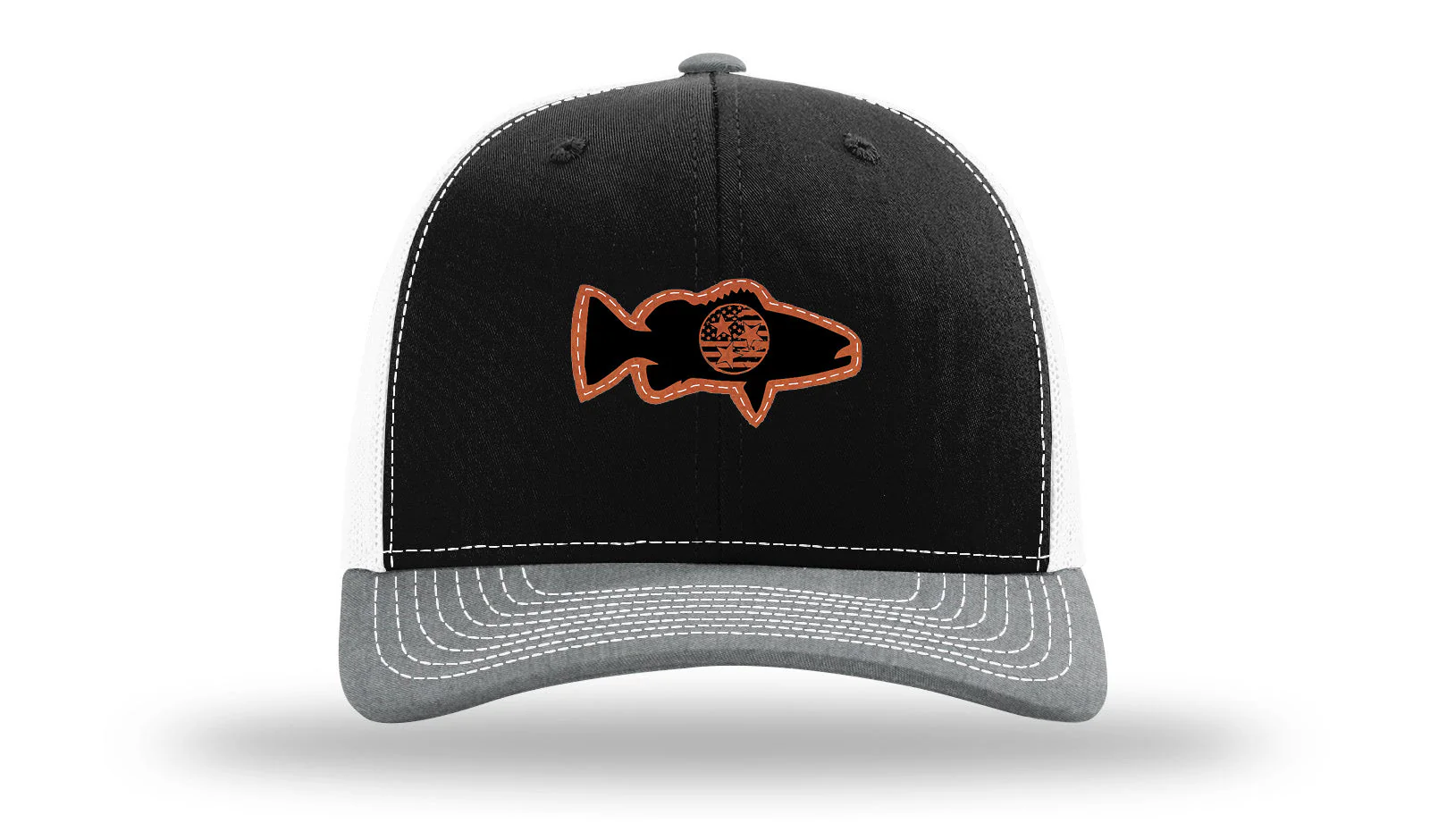 Tristar Flag Bass Leather Patch Richardson 112 Hat - Image 33