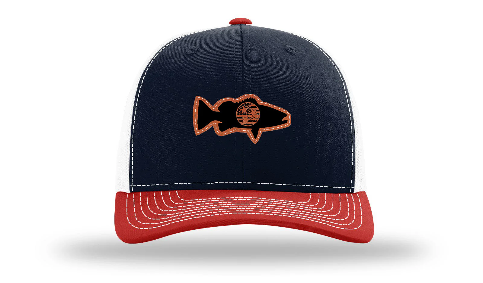 Tristar Flag Bass Leather Patch Richardson 112 Hat - Image 40