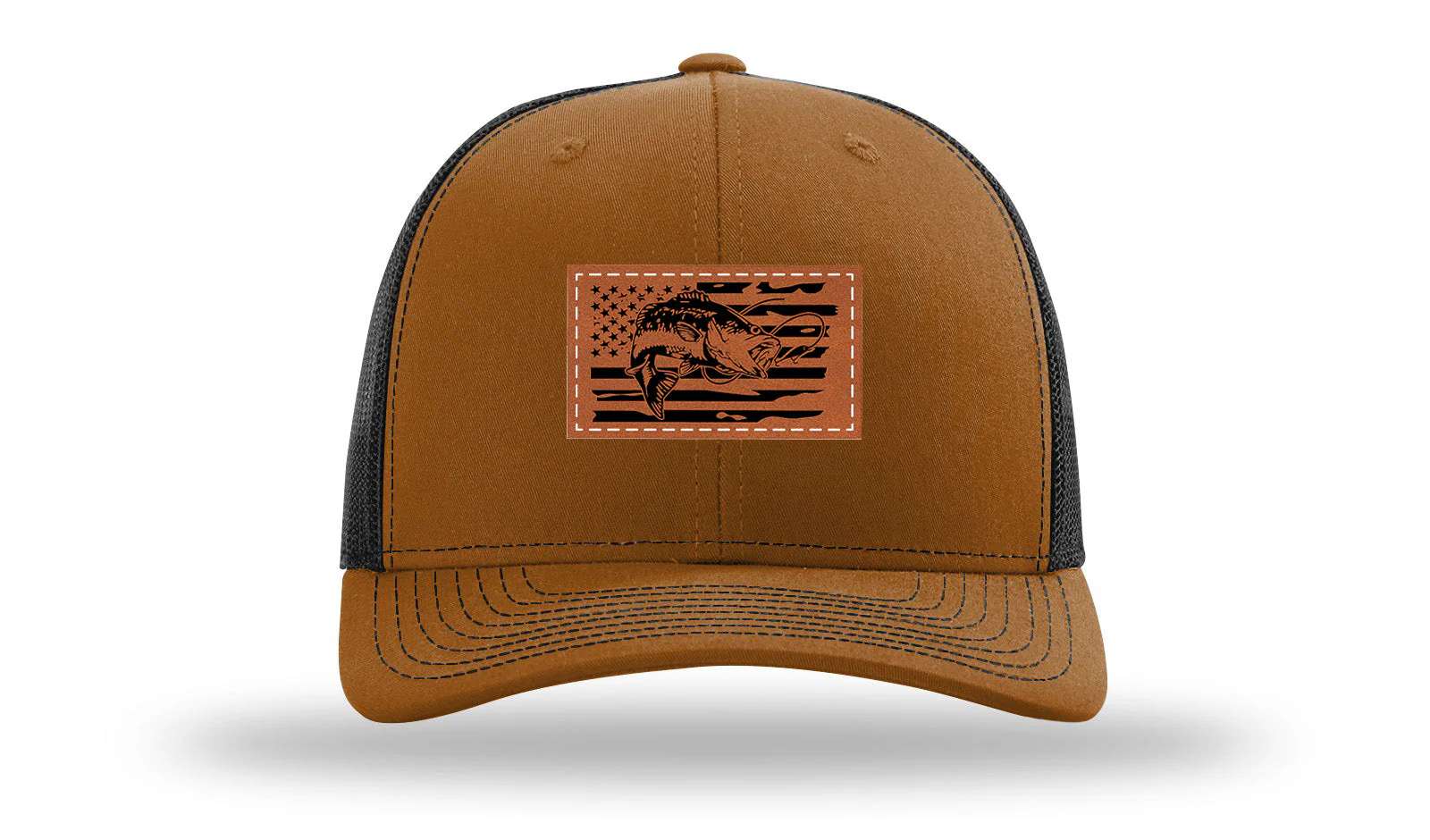 Bass Flag 2 Leather Patch Richardson 112 Hat - Image 10