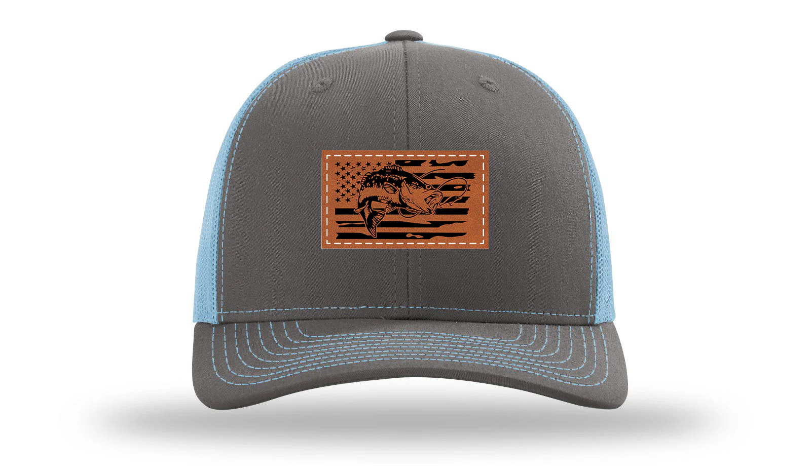 Bass Flag 2 Leather Patch Richardson 112 Hat - Image 12