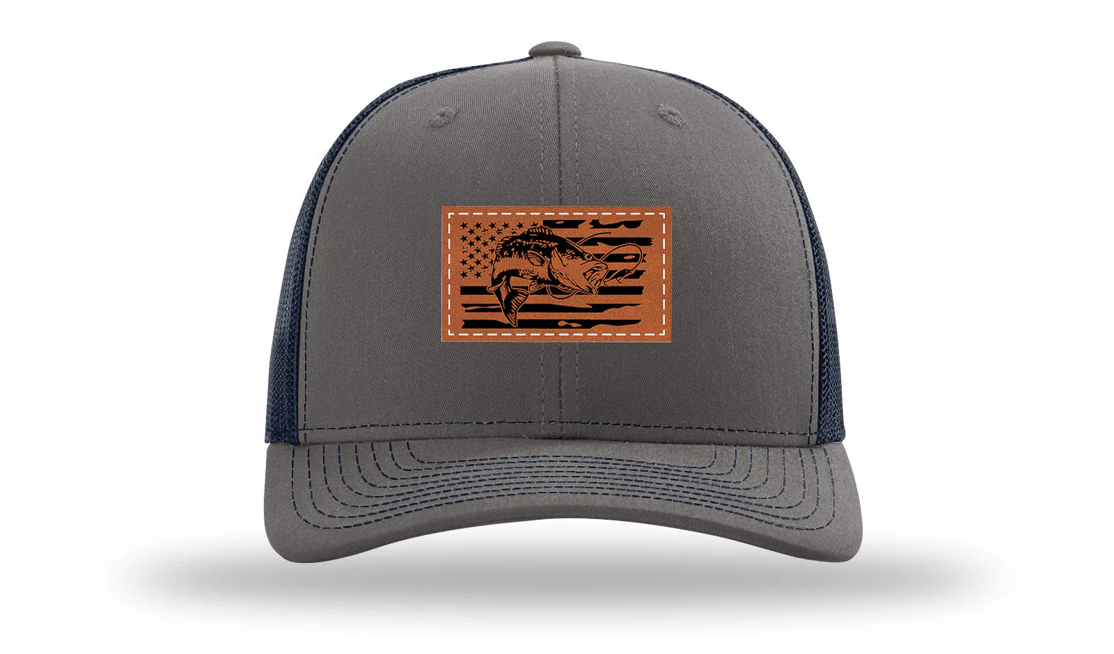 Bass Flag 2 Leather Patch Richardson 112 Hat - Image 13