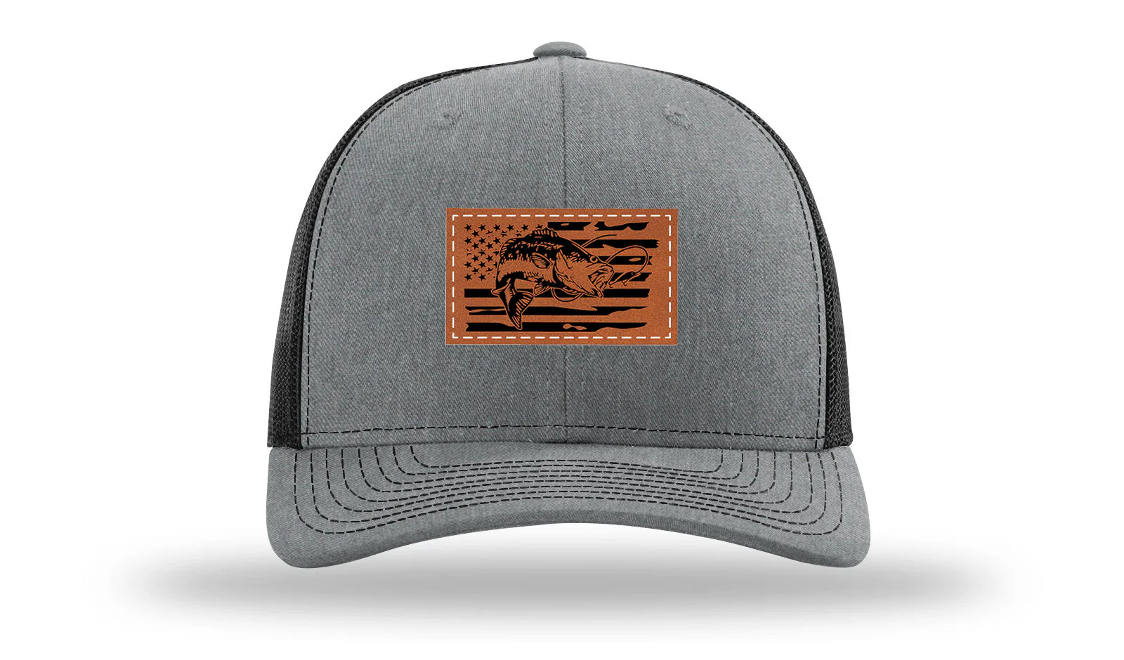 Bass Flag 2 Leather Patch Richardson 112 Hat - Image 20
