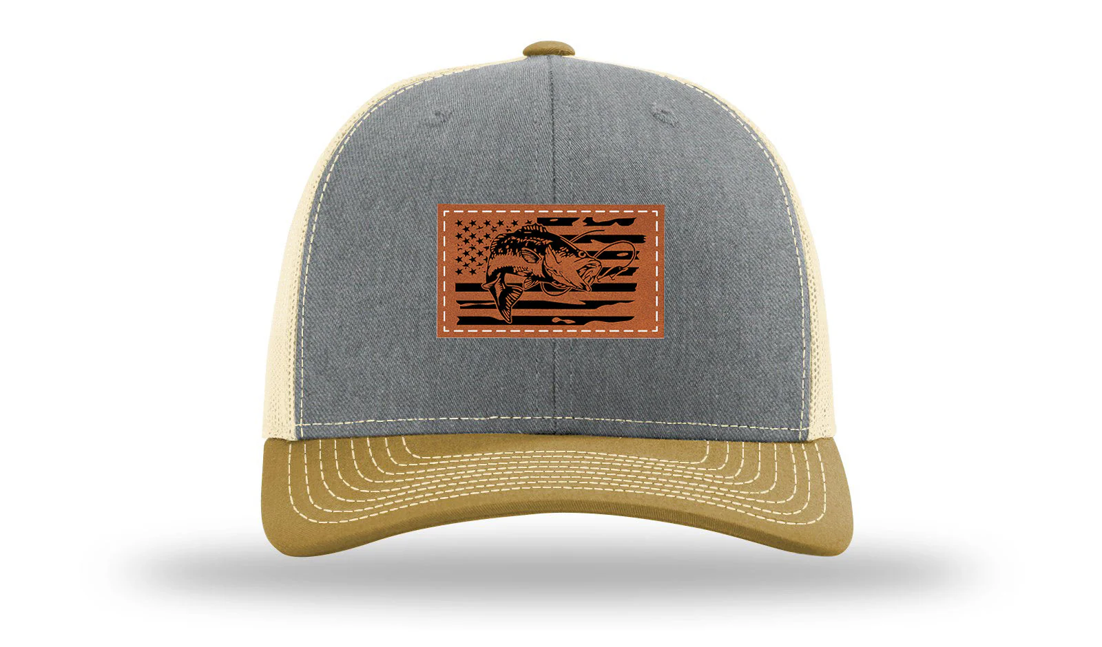 Bass Flag 2 Leather Patch Richardson 112 Hat - Image 37