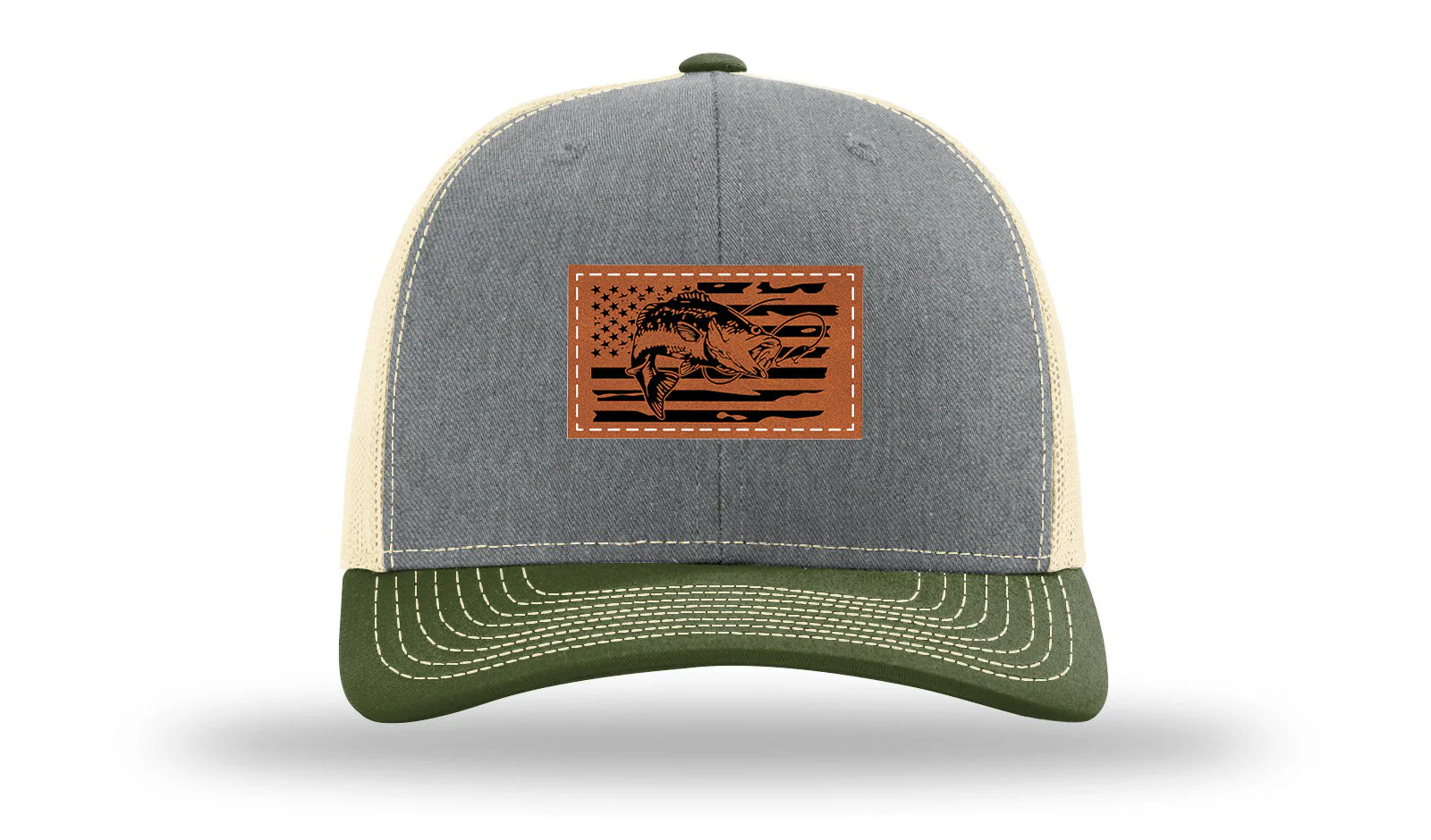 Bass Flag 2 Leather Patch Richardson 112 Hat - Image 38