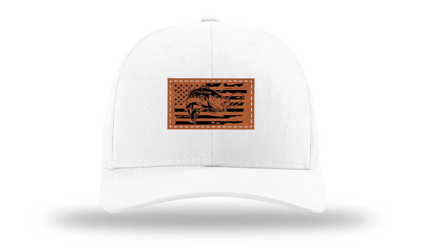 Bass Flag 2 Leather Patch Richardson 112 Hat - Image 5