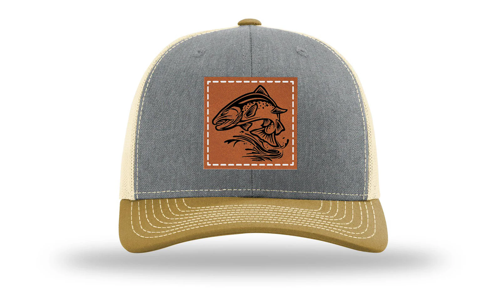 Salmom Jumping Leather Patch Richardson 112 Hat - Image 37