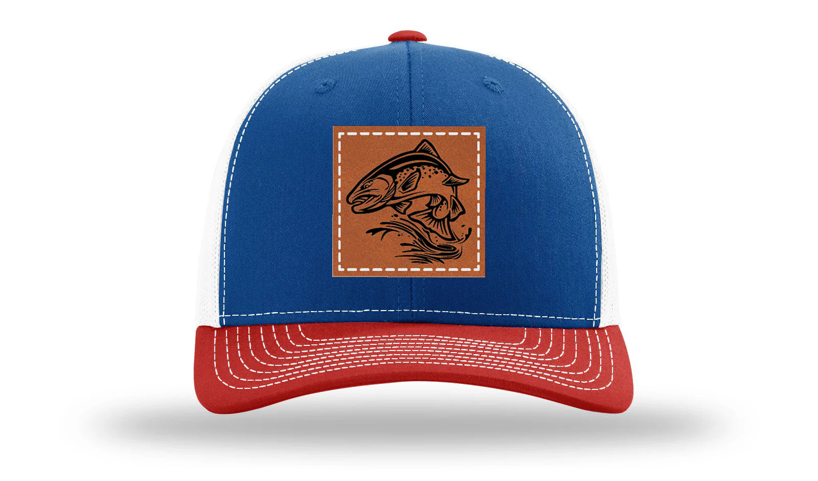 Salmom Jumping Leather Patch Richardson 112 Hat - Image 42