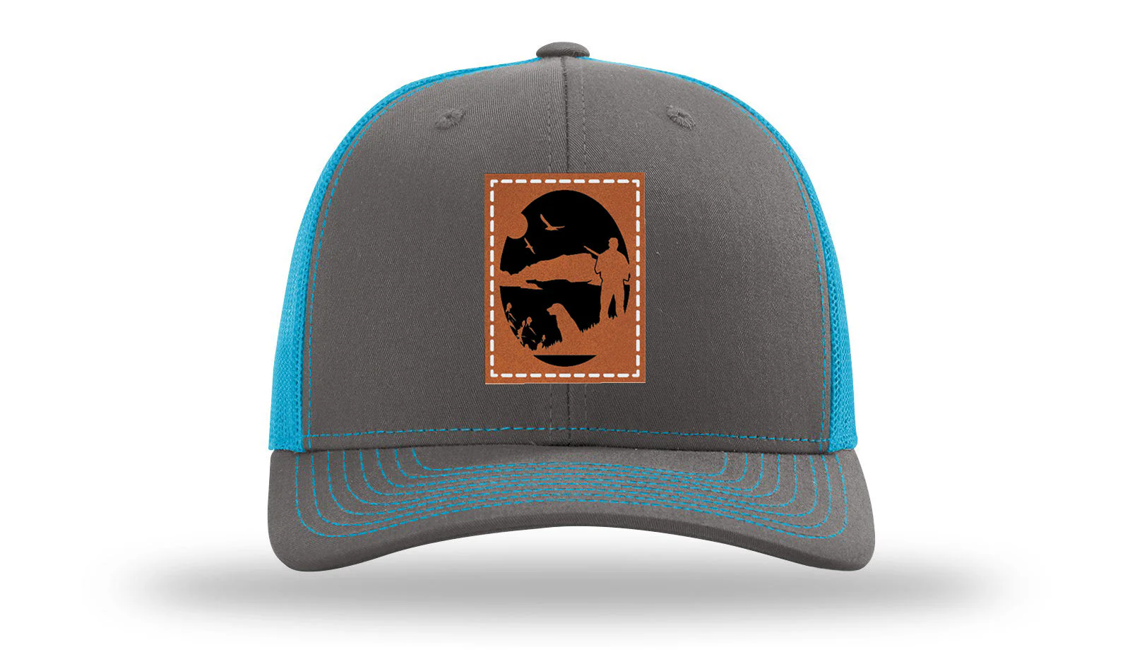 Hunter With Dog Leather Patch Richardson 112 Hat - Image 14
