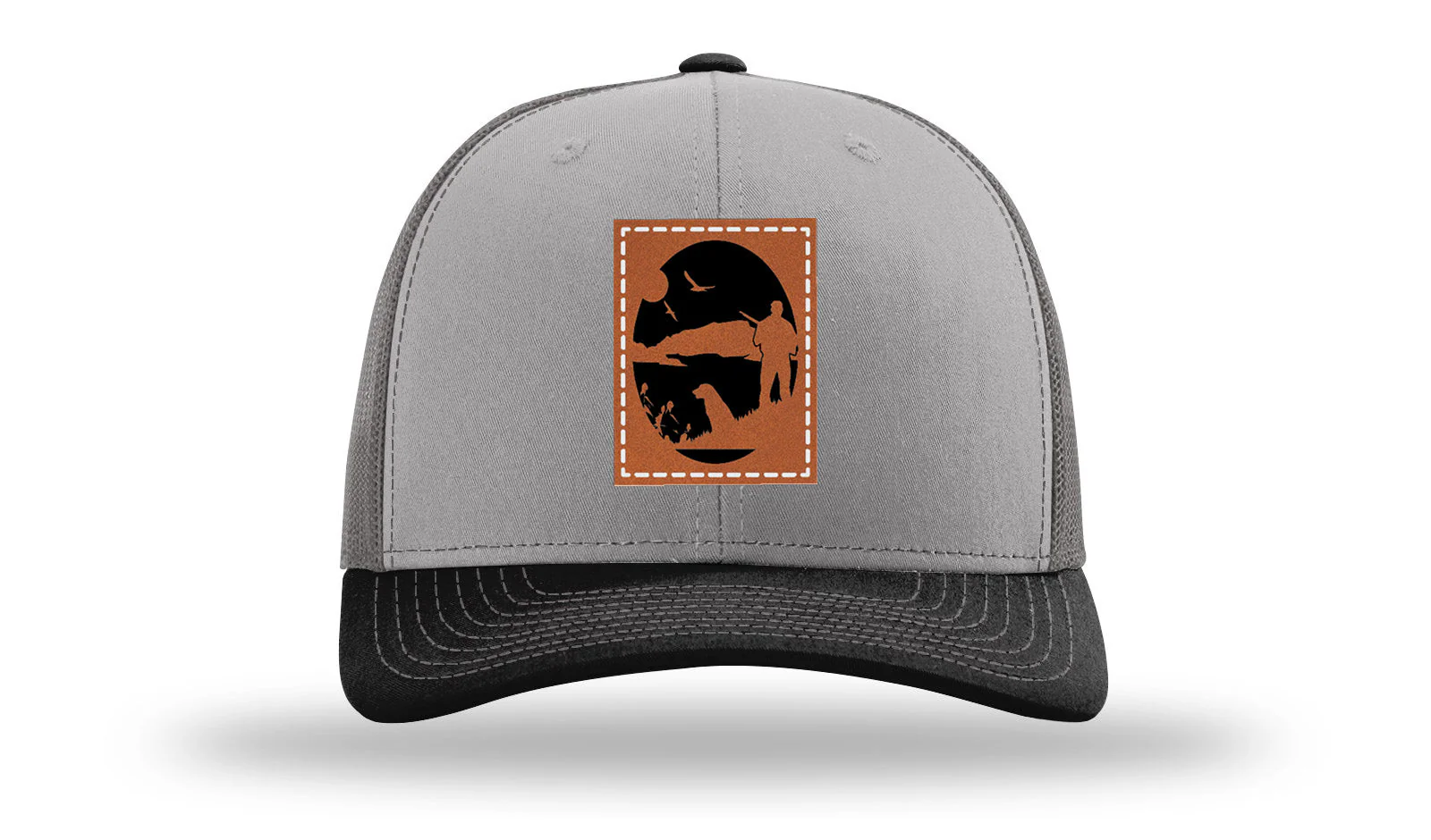 Hunter With Dog Leather Patch Richardson 112 Hat - Image 36
