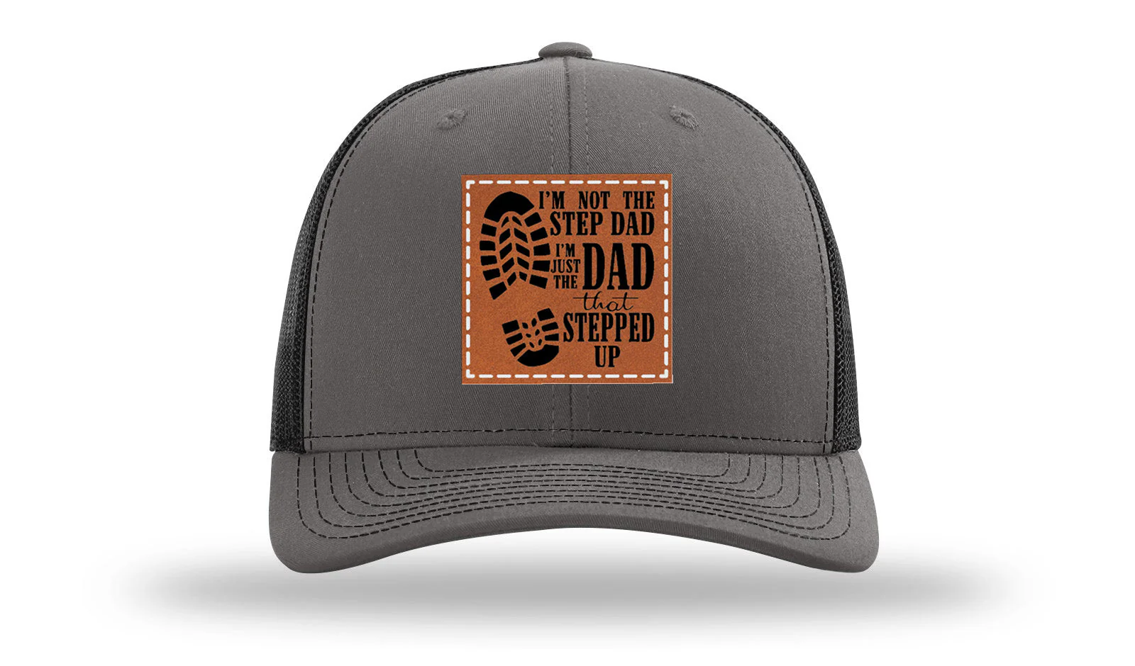 Dad That Stepped Up Leather Patch Richardson 112 Hat - Image 11