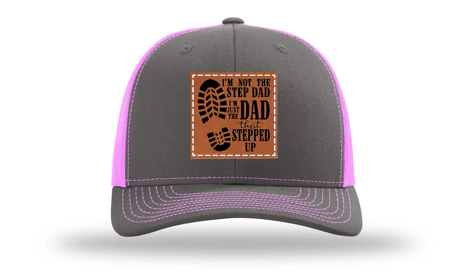 Dad That Stepped Up Leather Patch Richardson 112 Hat - Image 15