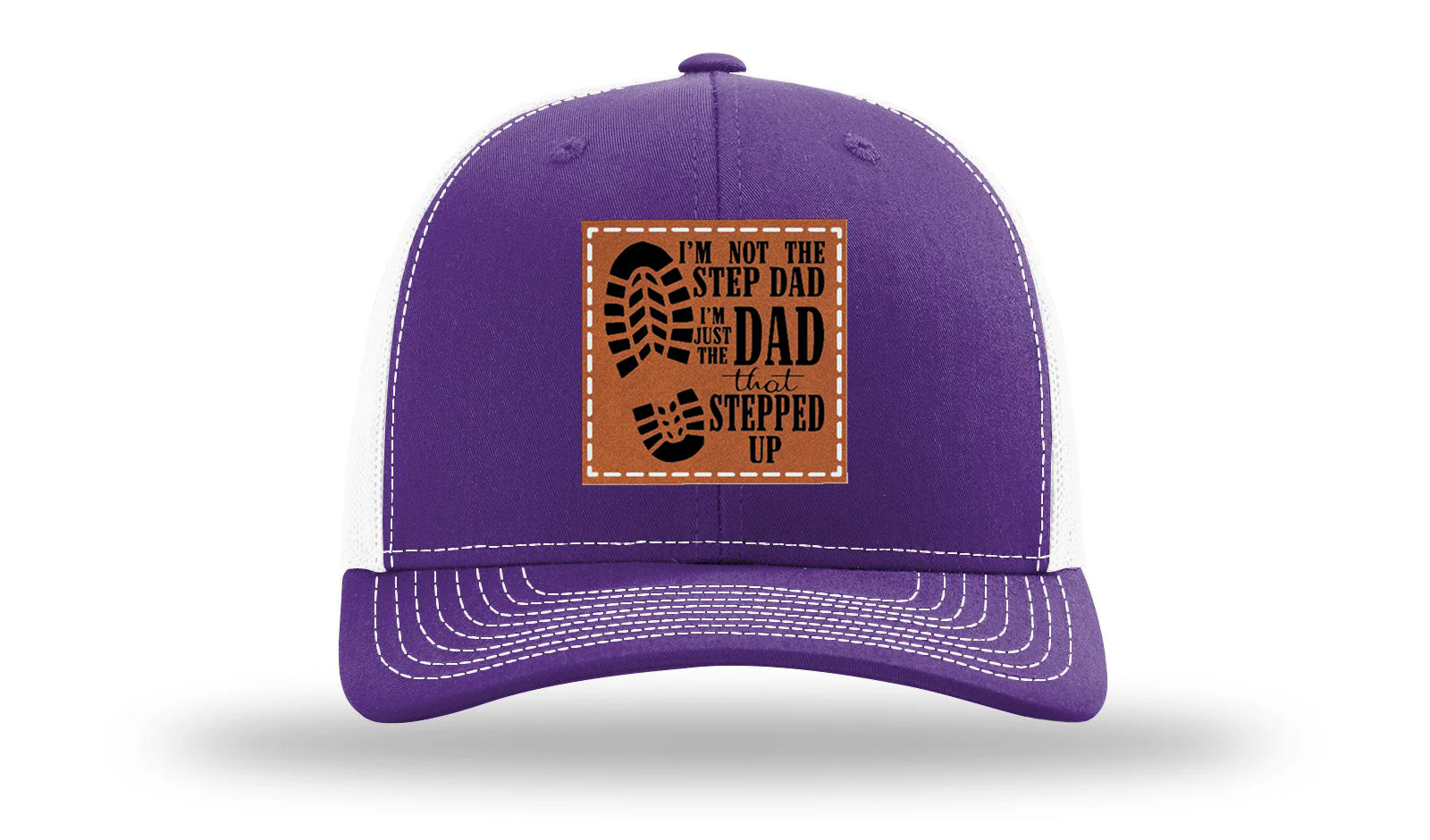 Dad That Stepped Up Leather Patch Richardson 112 Hat - Image 30