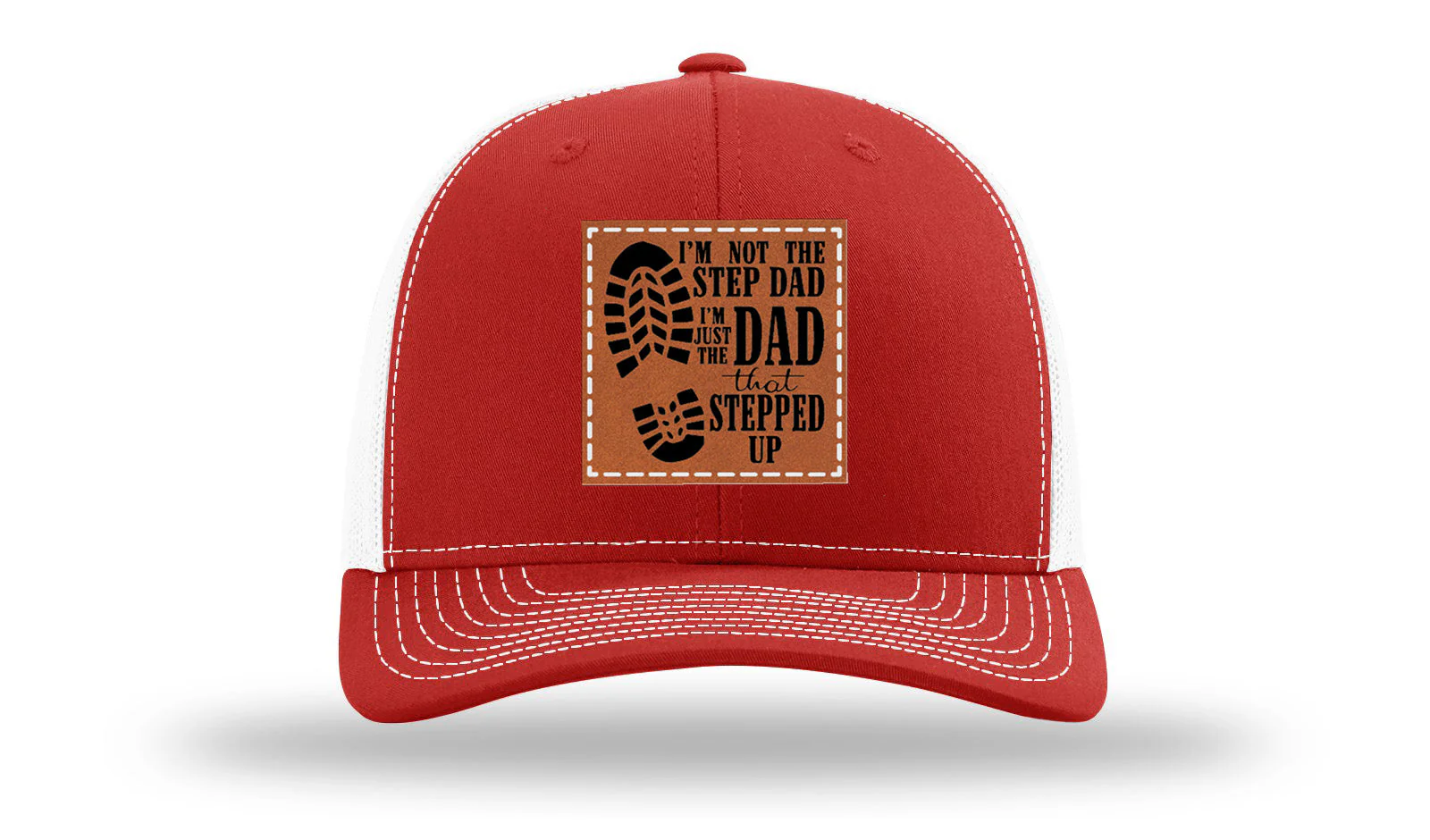 Dad That Stepped Up Leather Patch Richardson 112 Hat - Image 31