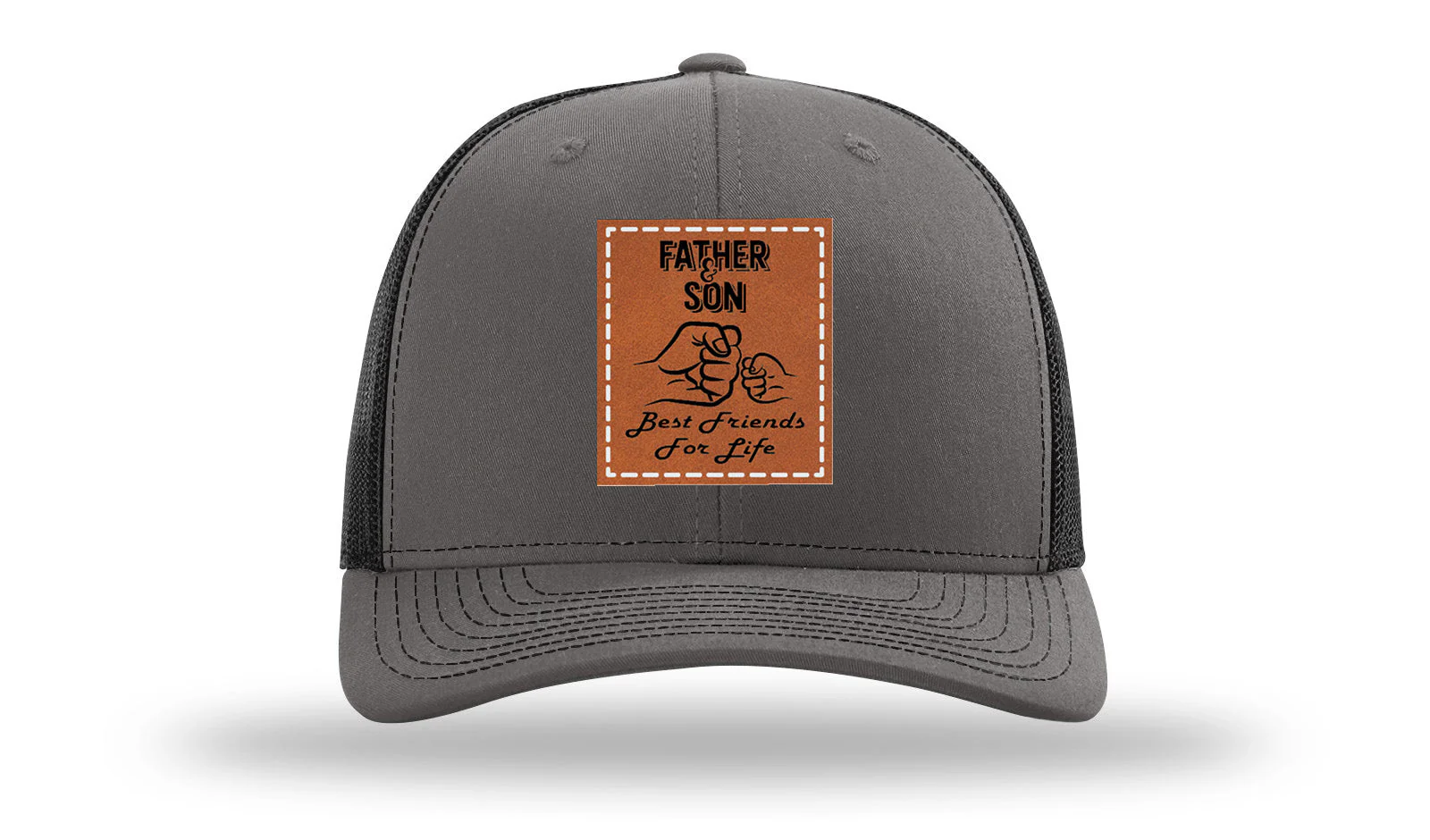 Father & Son Fist Bump Leather Patch Richardson 112 Hat - Image 11