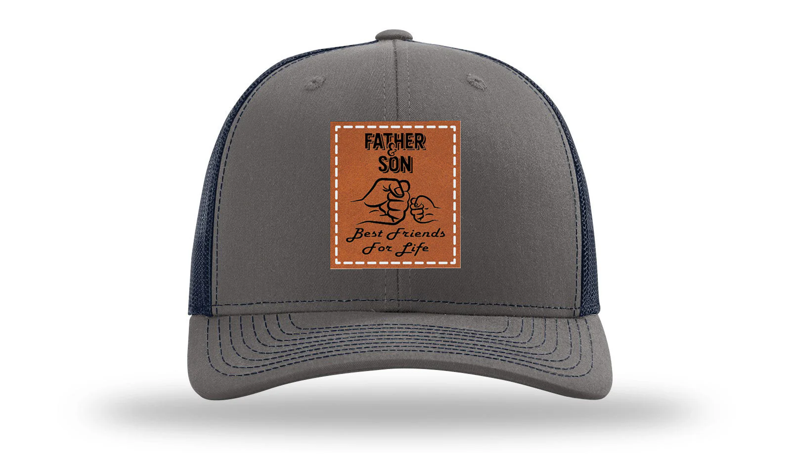 Father & Son Fist Bump Leather Patch Richardson 112 Hat - Image 13