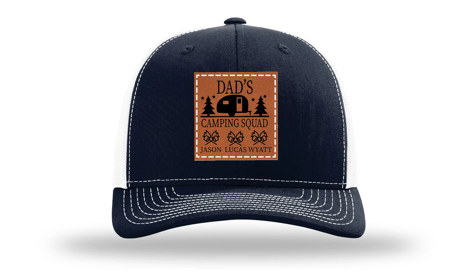 Dad's Camping Squad Leather Patch Richardson 112 Hat - Image 29