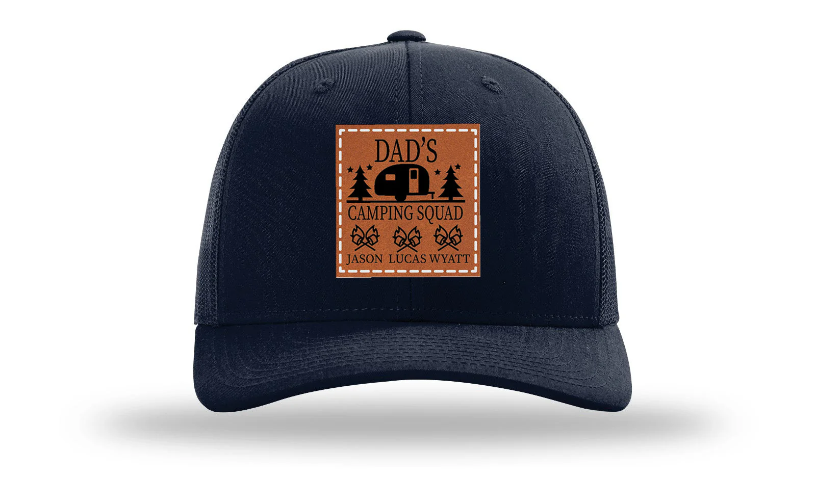 Dad's Camping Squad Leather Patch Richardson 112 Hat - Image 4