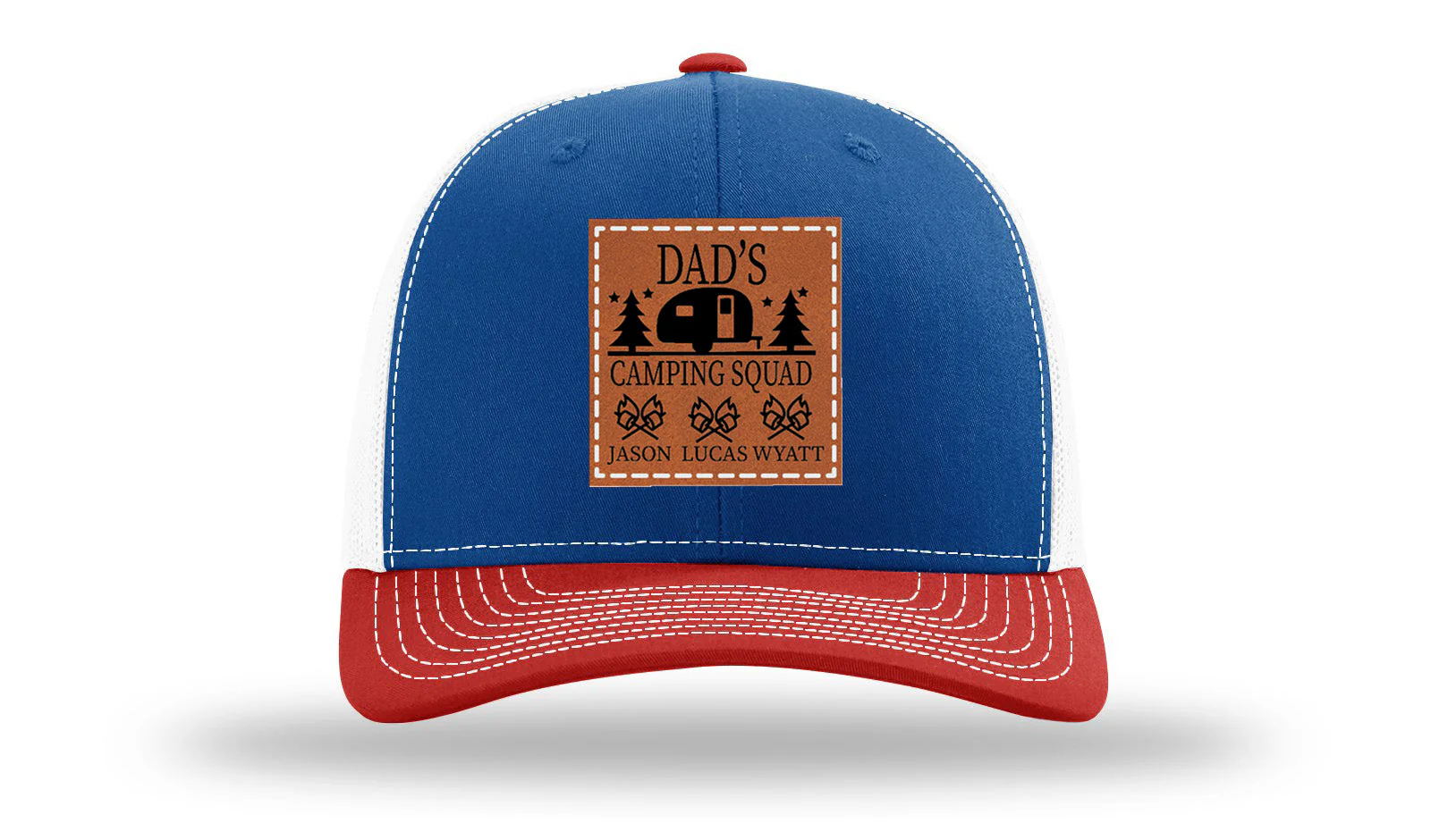 Dad's Camping Squad Leather Patch Richardson 112 Hat - Image 42
