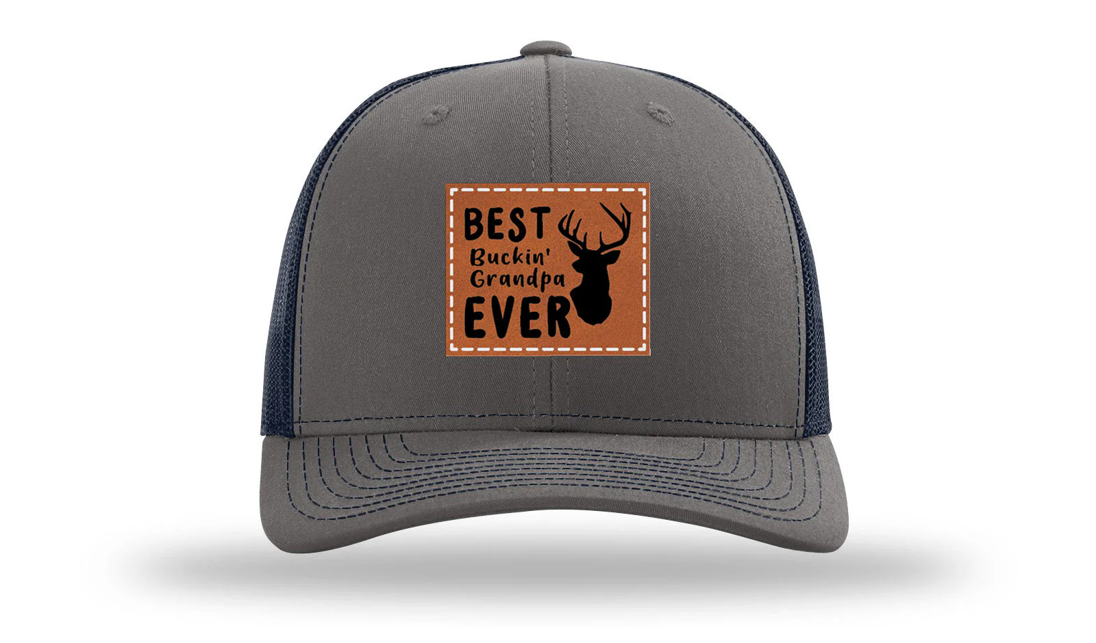 Best Buckin' Grandpa Leather Patch Richardson 112 Hat - Image 13