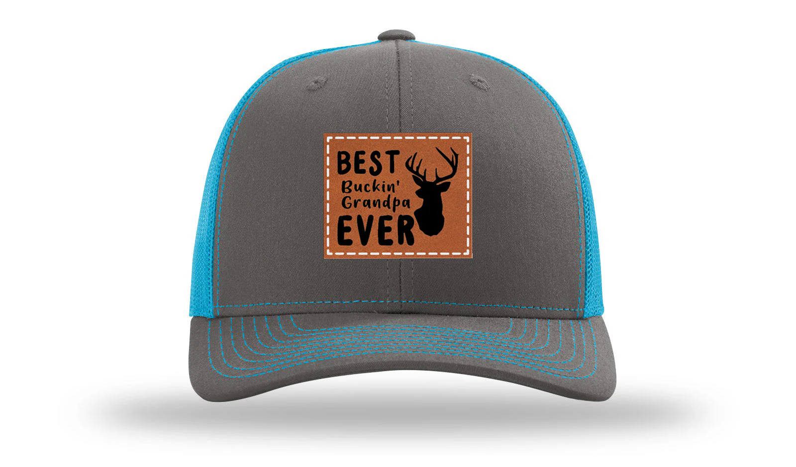 Best Buckin' Grandpa Leather Patch Richardson 112 Hat - Image 14