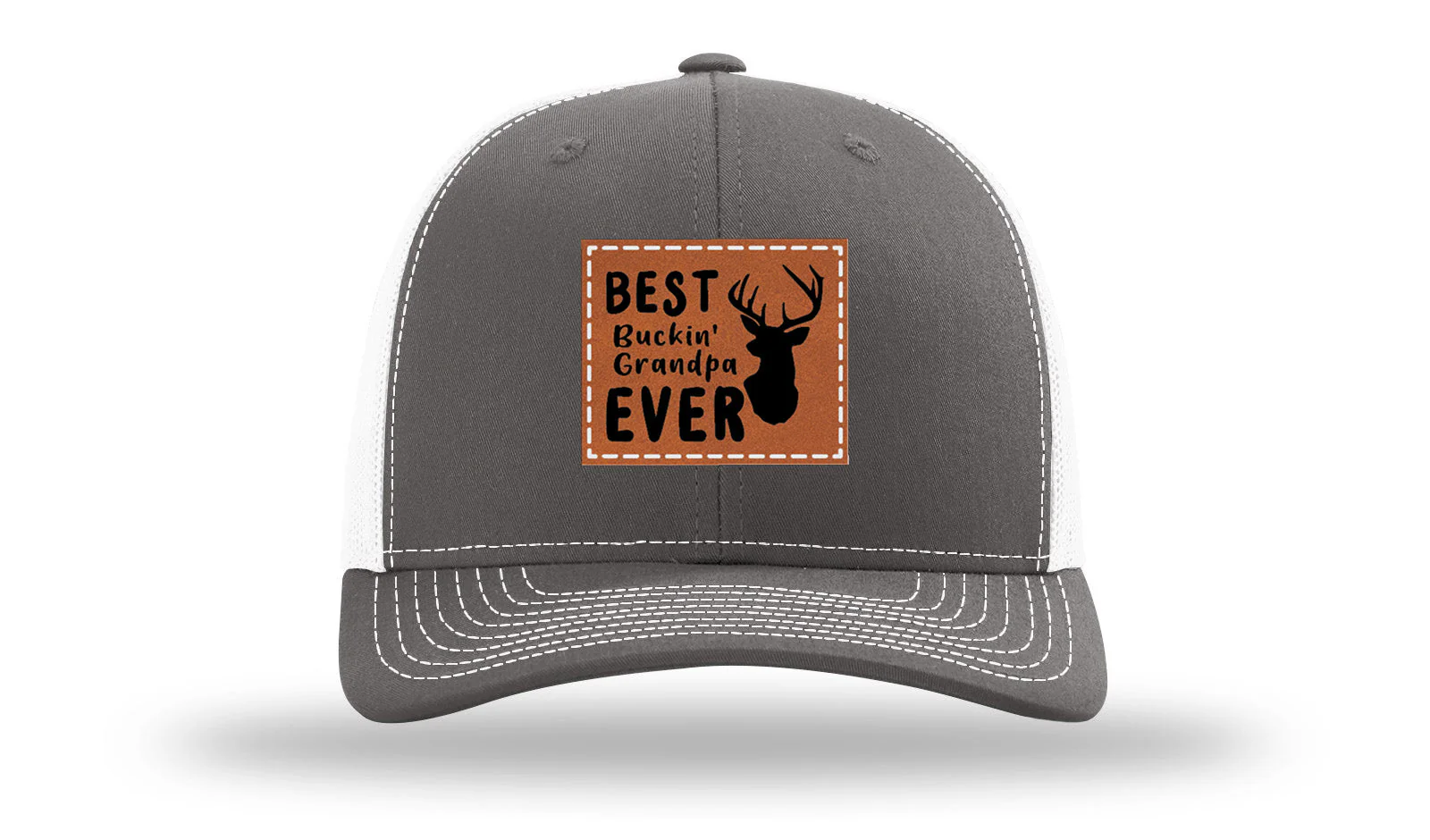 Best Buckin' Grandpa Leather Patch Richardson 112 Hat - Image 16