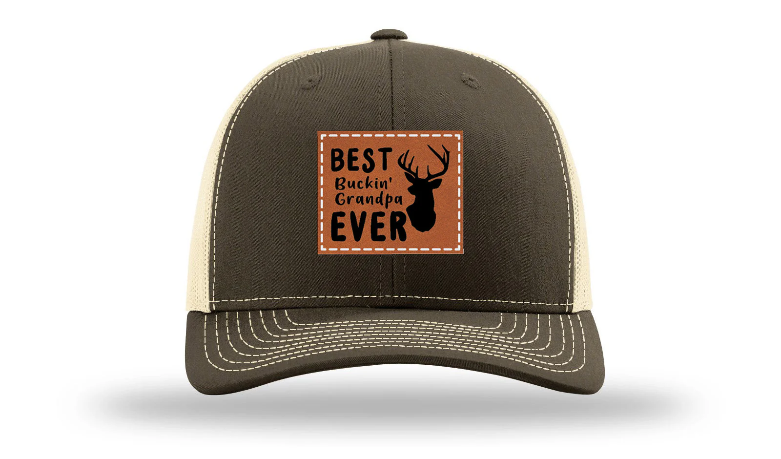 Best Buckin' Grandpa Leather Patch Richardson 112 Hat - Image 17
