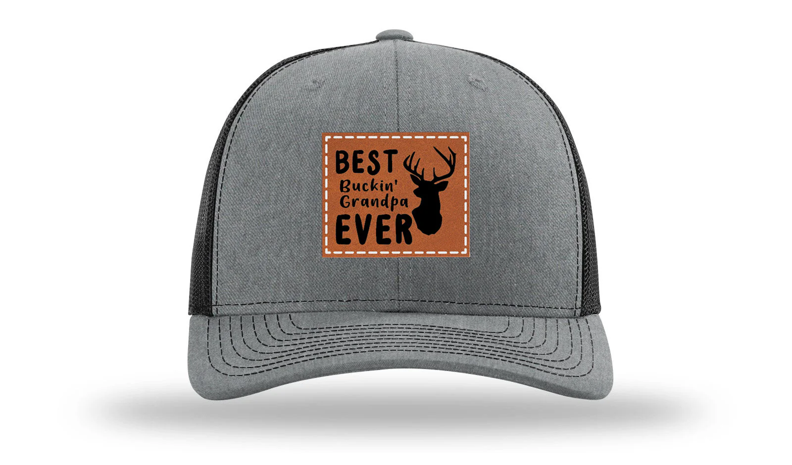 Best Buckin' Grandpa Leather Patch Richardson 112 Hat - Image 20